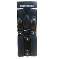 thumbnail image 2 of 6 Button Holes Link Men's Suspenders with 2 Length Adjusters Black, 2 of 9