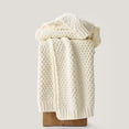 thumbnail image 5 of EVERGRACE Chunky Chenille Knit Throw Blanket for Couch, Soft Luxurious Moss Stitch Blankets for Bed, Cozy Decorative Farmhouse Knitted Throws for Sofa, Ivory White, 50" x 60", 5 of 9