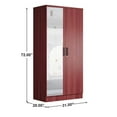 thumbnail image 4 of Better Home Products Harmony Two Door Armoire Wardrobe with Mirror in Mahogany, 4 of 10