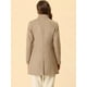 thumbnail image 4 of Abrigo De Invierno Elegante PaMujer Abrigo Largo De Un Solo Pecho Con Cuello Alto En Mitad Del Muslo Marrón claro S, 4 of 5