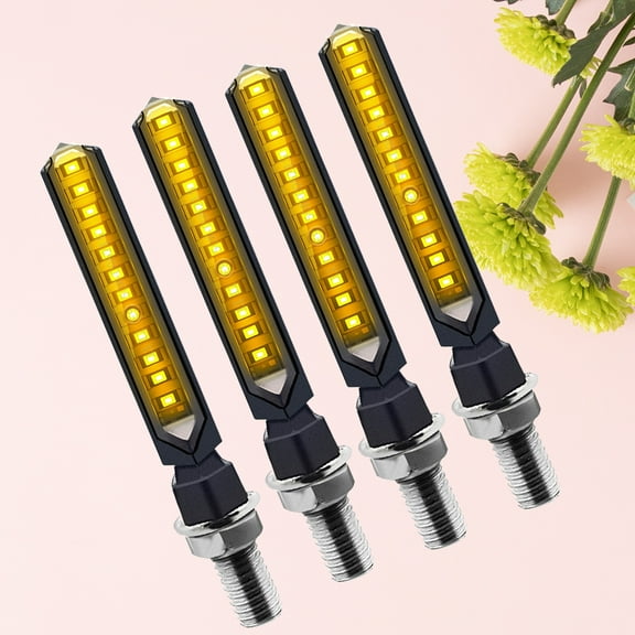 WHAMVOX 4Pcs Set Scooter Signal Light Shape Yellow Abs Led Long Life