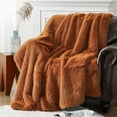 thumbnail image 5 of Battilo Fluffy Orange Faux Fur Blanket for Couch Bed, Home Fall Decor, Soft Fuzzy Fur Throws, 50"x60", 5 of 8