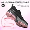 thumbnail image 2 of SPIEZ® Women's Composite Toe Safety Shoes,Breathable Non Slip Work Shoes,Lightweight Safety Sneakers with Air Cushion-Black Pink,Size 6.5, 2 of 11
