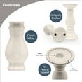 thumbnail image 5 of Bonita Home 9" Candle Holder Set, Ceramic Candle Stick Holder - Pillar or Taper Candles, Set of 2 Farmhouse, Rustic, Traditional Decor, White, 5 of 10