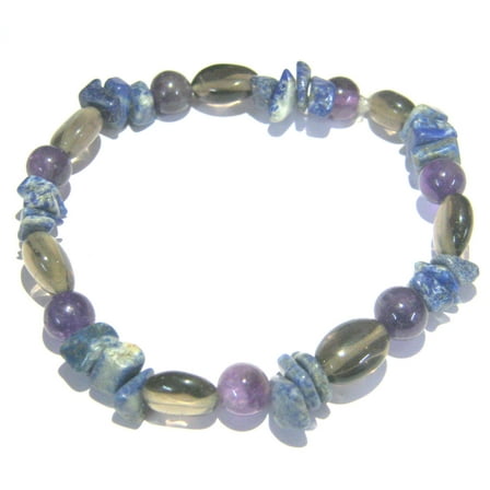Crystal Miracle Lapis Lazuli Smokey Quartz Amethyst Beaded Bracelet Crystal Healing Men Women Gift Fashion Jewelry Energy Handcrafted Peace