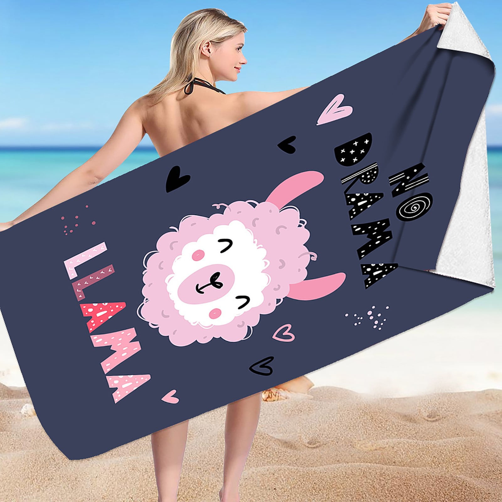 SXCHEN Beach Towel Oversized 36x72 Thin Lightweight Extra Large Absorbent Quick Dry Sand Free Plush Cool Hawaiian Print Summer Starfish Conch