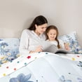 thumbnail image 4 of Erosebridal Blue White Floral Twin Comforter Sets for Girls, Dreamy Garden Bedding Set, Polka Dots Reversible, 2pcs, 4 of 6