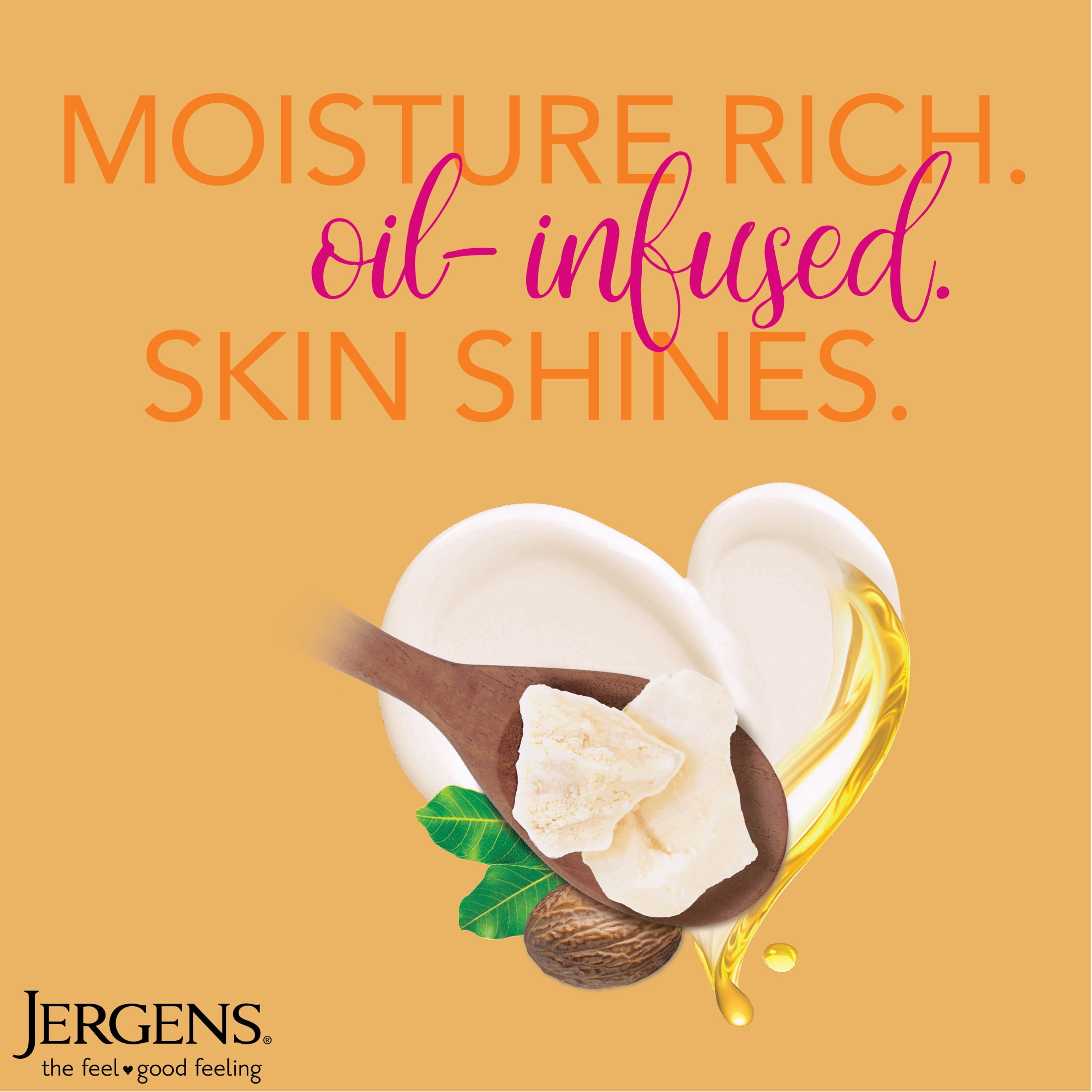 Jergens Shea Butter Hand and Body Lotion, Dry Skin Moisturizer, Dermatologist Tested, 16.8 oz