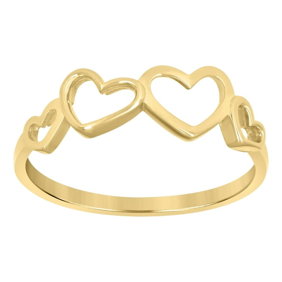 10kt 10k Yellow Gold Womens Heart Love Ring