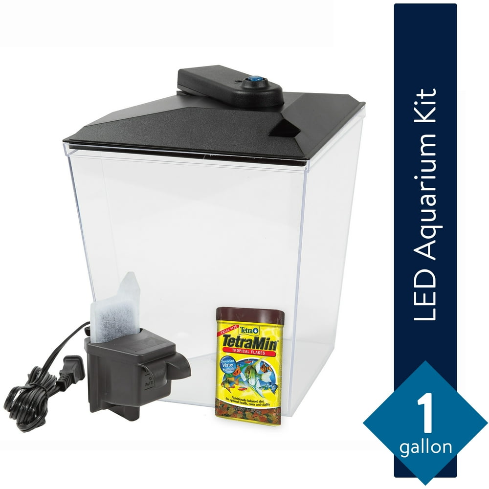 Aqua Culture One Gallon Aquarium Starter Kit with LED Light and