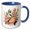 Blue/White, variant on 3drose, Pretty August Flowers Illustration, 11oz Two-tone Yellow Mug
