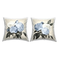 Stupell Industries Blue Rose Blossoms Decorative Printed Throw Pillow, 18 x 18