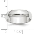 thumbnail image 3 of Platinum Solid Polished Half Round 6mm Half-Round Wedding Band Ring Size 10 Wedding Band for Women and Men, 3 of 5