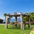 thumbnail image 3 of Outsunny 10' x 10' Aluminum Patio Gazebo Canopy w/ Polycarbonate Hardtop Roof, 3 of 10