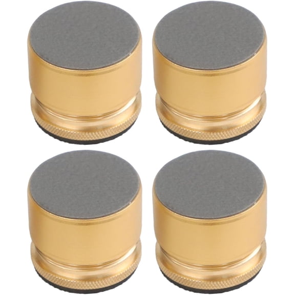 4 Pcs Aluminum Alloy Furniture Risers Set, Non-Slip Height Adjustable Bed Legs Lifts Support for Sofa Chair Table Cabinet Shockproof Metal Feet Pads 1.1-1.6 Inch (Gold)