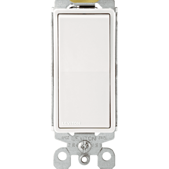 Leviton 15A Toggle Switch in White — UL Listed for US Residential Electrical Code Compliance, Drop-in NEC-Standard Wiring