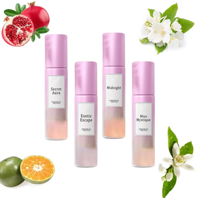 Pisexur Belleza Maquillaje Perfume fresco y duradero para mujer, fácil de llevar y regalar, set de 4 unidades de 10 ml.para mujeres y hombres