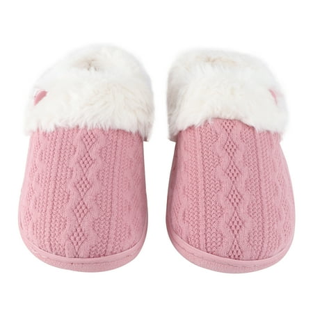 

NUOLUX 1 Pair Autumn Winter Warm Slippers Jacquard Knit Wool Mouth Slippers (Green)