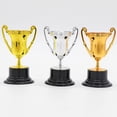 thumbnail image 4 of Trofeos de plástico de 6 piezas para niños, juego de trofeos de colores, copas de premio para fútbol, ​​premio de carnaval de béisbol, recuerdos de fiesta para niños y niñas, 4 of 5