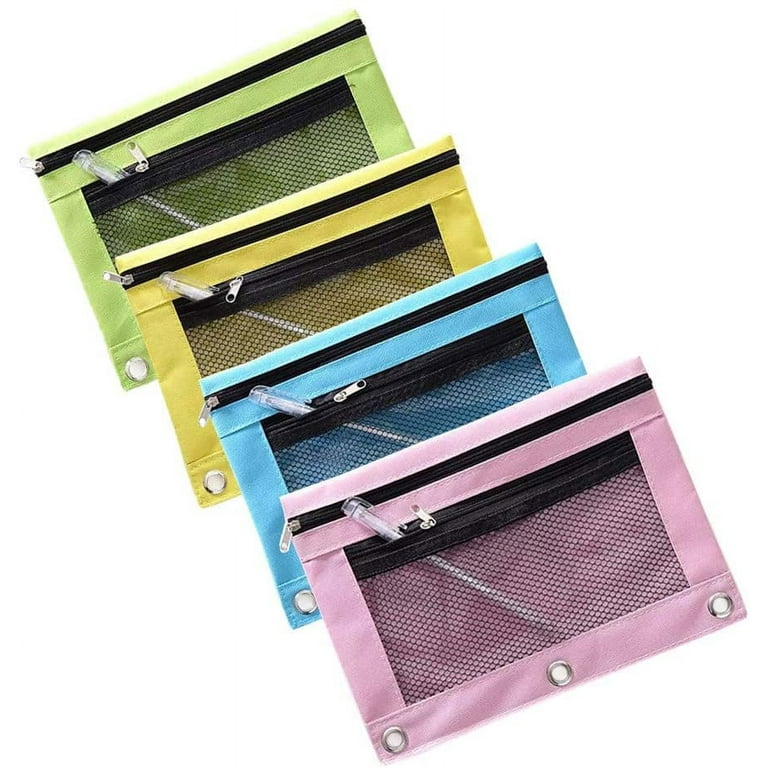 3 Ring Pencil Pouch Bulk, Pencil Pouches for 3 Ring Binders, 3
