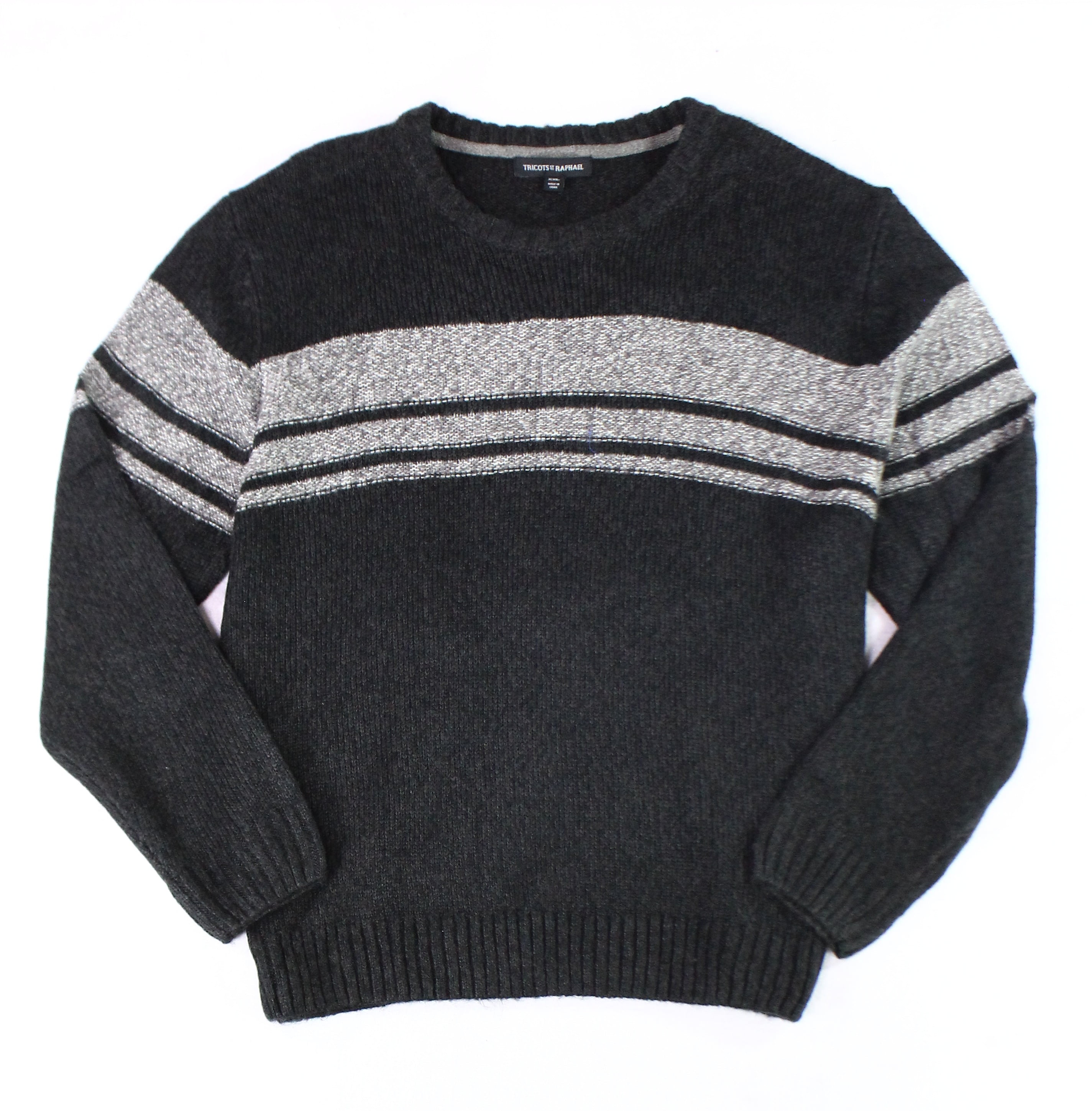 Tricots St. Raphael - NEW Gray Mens Size 2XL Stripe Crewneck Sweater ...