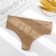 thumbnail image 2 of Bragas de algodón de cintura baja con espalda en T para mujer, ropa interior sexy elástica sin costuras de color sólido, albaricoque, M / L seitruly AP001138-05B, 2 of 7