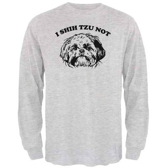I Shih Tzu Not Mens Long Sleeve T Shirt Light Heather Grey SM