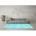 thumbnail image 3 of Ahgly Company Indoor Square Southwestern Light Blue Country Area Rugs, 7' Square, 3 of 4