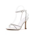 thumbnail image 3 of Sandalias de lujo para mujer, sandalias de verano con punta abierta y diamantes de imitación, tacones altos concisos, zapatos de tacón para mujer con tiras en el tobillo, zapatos de diseñador, 3 of 5