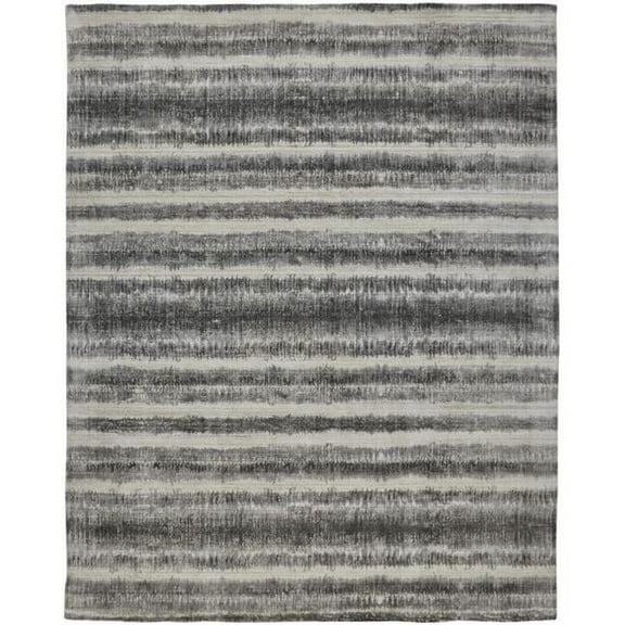 HomeRoots  5 x 8 ft. Gray Ivory & Black Abstract Hand Woven Rectangle Area Rug - Gray Ivory and Black - 5 x 8 ft.