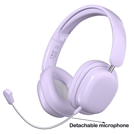 Firsting Wireless Headset Bluetooth Headphones Universal Noise Cancellation Game Headsets, Purple