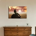 thumbnail image 2 of wall26 Canvas Print Wall Art Mermaid on a Rock at Sunset Fantasy &amp; Sci-Fi Ocean Illustrations Modern Art Nautical Scenic Colorful Ultra for Living Room, Bedroom, Office - 24"x36", 2 of 4
