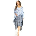 thumbnail image 5 of Sakkas Clementine Third Women's Tie Dye Caftan Dress/Cover Up Beach Kaftan Summer - 44-BlueBlack - One Size, 5 of 5