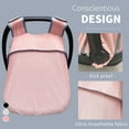 thumbnail image 3 of Car Seat Sun Shade Cover for baby, Breathable baby Car Seat Canopy Covers, Patent design, Pink, 3 of 6