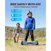 MIHOVER 6.5 Kids Self Balancing Scooter All-Terrain- Ride on Toys UL 2272 Certified,LED Lights,Bluetooth Speaker,7.75mph,Max Load 176 lbs-Blue