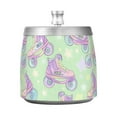 thumbnail image 7 of Yayeee Ashtray with Lid for Cigarette Smokeless Stainless Steel Home Ash Holder, Purple Skates, 7 of 7