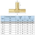 thumbnail image 4 of Uxcell Conector en T de 1/2" Barb, Unión de 3 Vías de Latón para Mangueras, Conexiones para Agua, Combustible, Aire, Aceite y Gas, 4 of 7