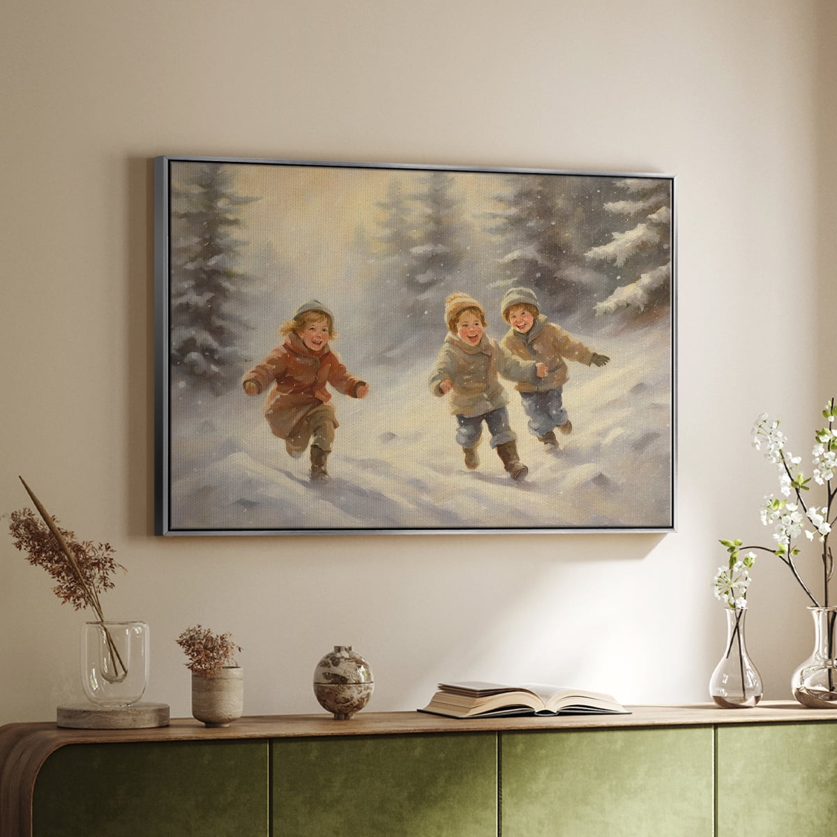 Vintage Landscape-CLXXVII By Wexford Home Framed in Silver Wood Gallery Wrapped Canvas 17 in. x 25 in.