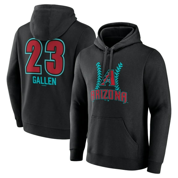 Men's Zac Gallen Black Arizona Diamondbacks Name & Number Fastball Pullover Hoodie