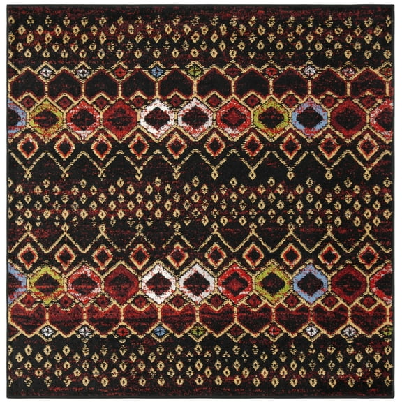 Safavieh Amsterdam Gladwin Geometric Area Rug, Black/Multi, 3' x 3' Square