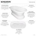 thumbnail image 5 of Aqua Eden VCTND663025 66" Cast Iron Oval Double Ended Pedestal Tub (No Faucet Drillings), White, 5 of 7