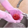 thumbnail image 2 of Silicone Dishwashing Gloves, Pet Grooming Rubber Scrubbing for Dishes, Sponge Wash Cleaning with Scrubbers (13.6" L), 2 of 7