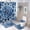 Blue and White Floral 2, variant on Bathroom Rugs Sets 4 Piece with Shower Curtain, Blue And White Floral Pattern Printed on Shower Curtain Set with Rugs and Accessories, Great for Master Bath Beach House Modern Home, 72 x 72 inches