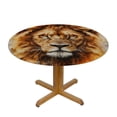 thumbnail image 3 of WYYP Outdoor Fitted Round Tablecloth - Majestic Lion Design - Washable Polyester Fiber - Home Kitchen Outdoor Decoration White, 3 of 8