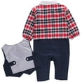 thumbnail image 2 of Stylesilove Toddler Boy Long Sleeve Bow-tie Tuxedo Romper with Vest 2 Pcs Outfit&nbsp;, 2 of 5