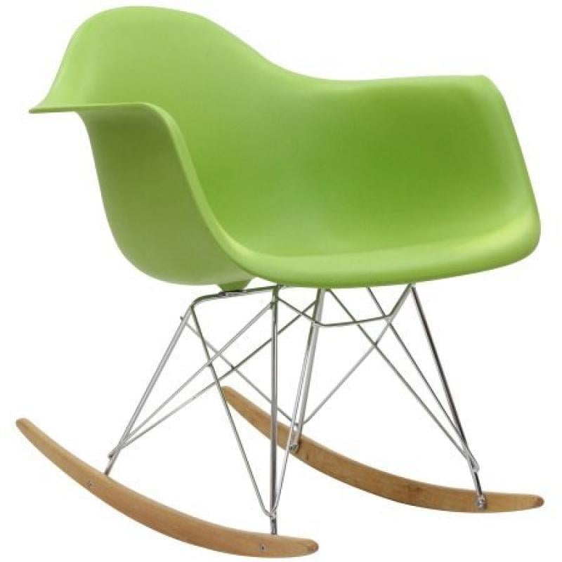 Plastic Molded Rocking Chair in Green