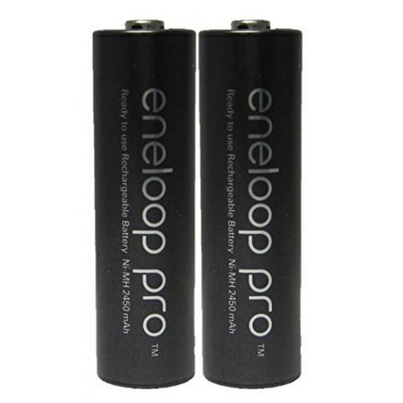 2 Panasonic Eneloop Pro AA NiMH 2550mAh (Min. 2450mAh) Rechargeable Batteries