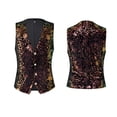 thumbnail image 4 of Mens Sequins Lapel Vest Casual Lapel Vest Performance Banquet Suit, 4 of 6