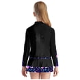 thumbnail image 3 of TSSOE Kids Figure Ice Skating Outfit Full Zip Up Jacket Rhinestone Sweatshirt with Colorful Skater Black 14, 3 of 7