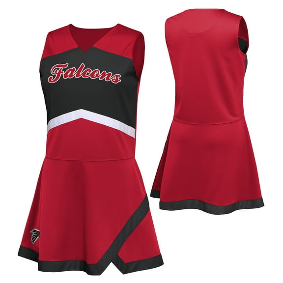 Girls Preschool Red Atlanta Falcons Two-Piece Cheer Captain Jumper Dress with Bloomers Set
